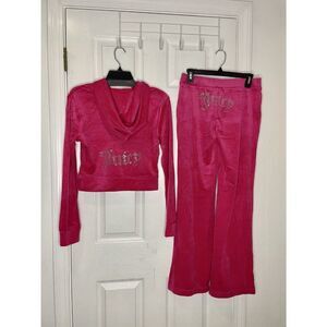 Juicy Couture Size M Velour Tracksuit Set Vixen Pink OG Logo NWT Y2K